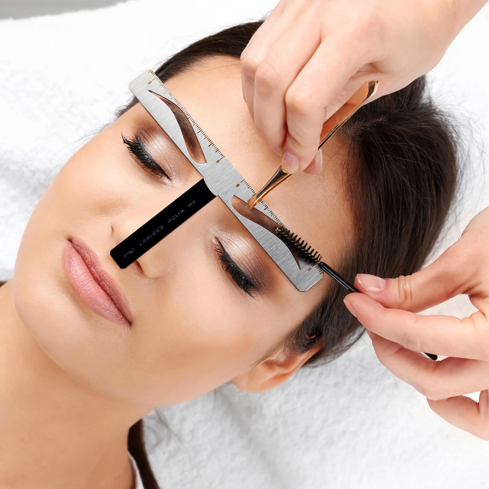 Règle de pochoir à sourcils réutilisable, outil professionnel de mesure des sourcils à trois points, outil de dessin des sourcils de positionnement classique