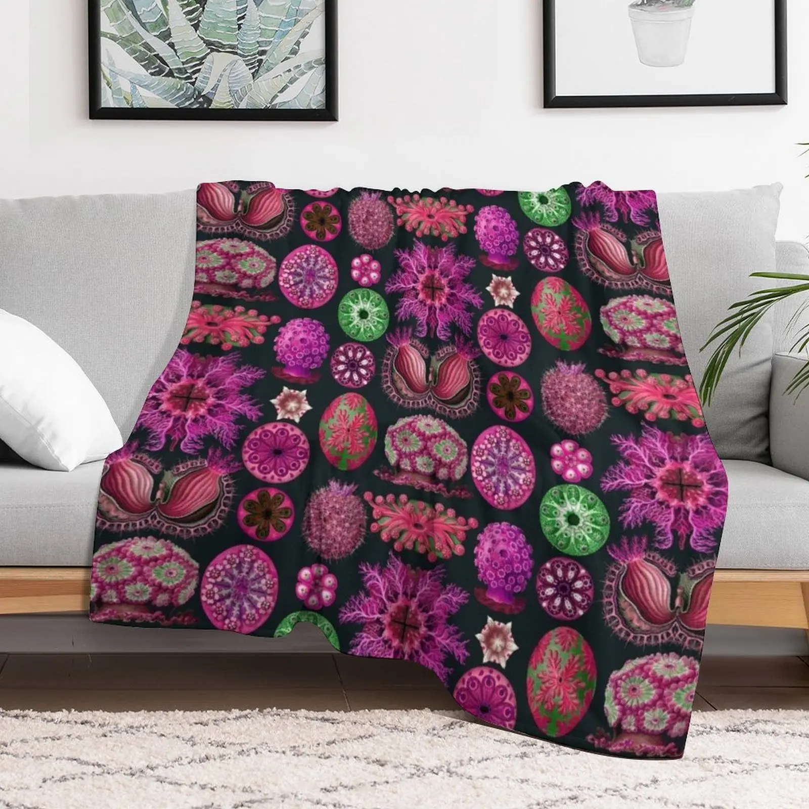 إرنست Haeckel Ascidiae Sea Squirts أرجواني رمي بطانية فاخرة رمي للأطفال لبطانيات لحاف الطفل #2