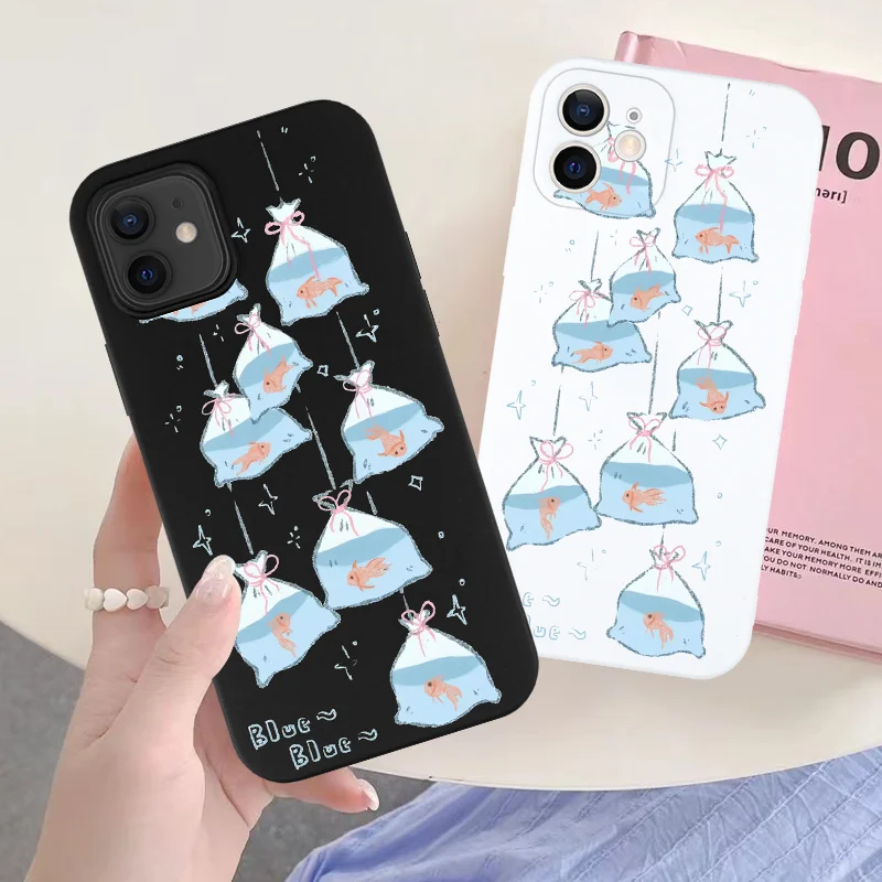 

INS Hong Kong Lucky Goldfish Phone Case For iPhone 16 15 11 12 14 13 Pro Max Mini X XSMax XR 7 8 Plus SE4 16e Cute Silica Covers