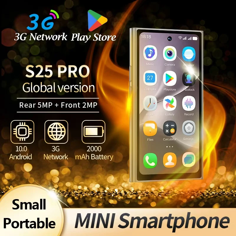 ONEMYTH S25Pro رمادي 4.0 بوصة هاتف ذكي صغير 3G أندرويد 10 هاتف 2GB + 16GB 2000m بطارية Play Store أفضل خيار