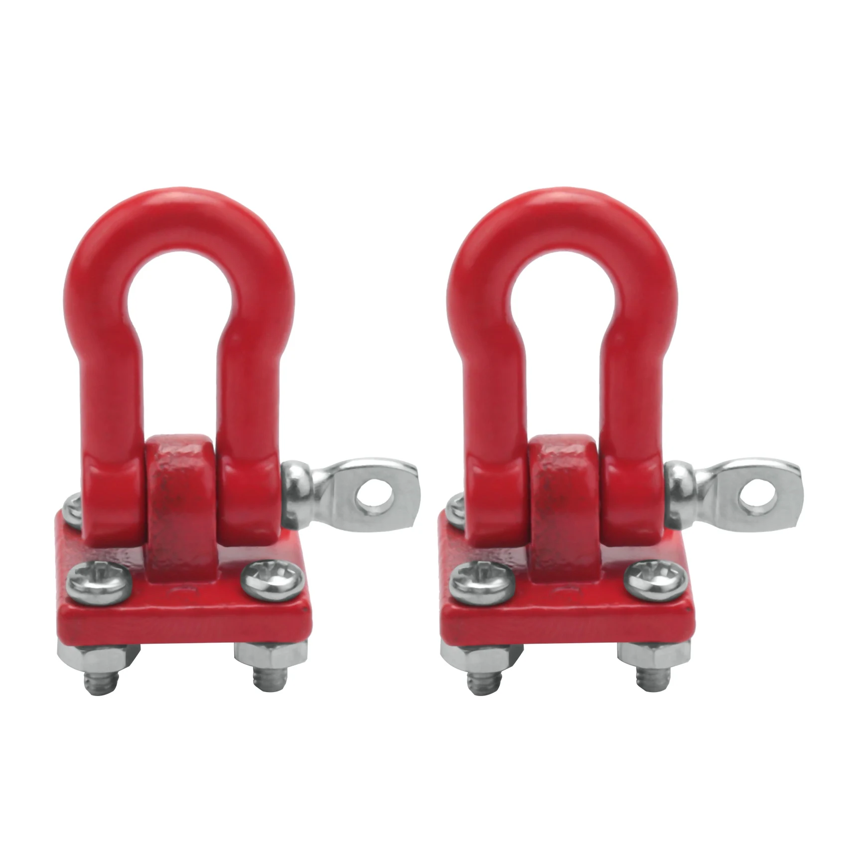 Metal Climbing Trailer Tow Hook Hooks Buckle, Shackles Accessory for 1/10 Scale RC Crawler Truck D90 SCX10 Climbing Car,Red