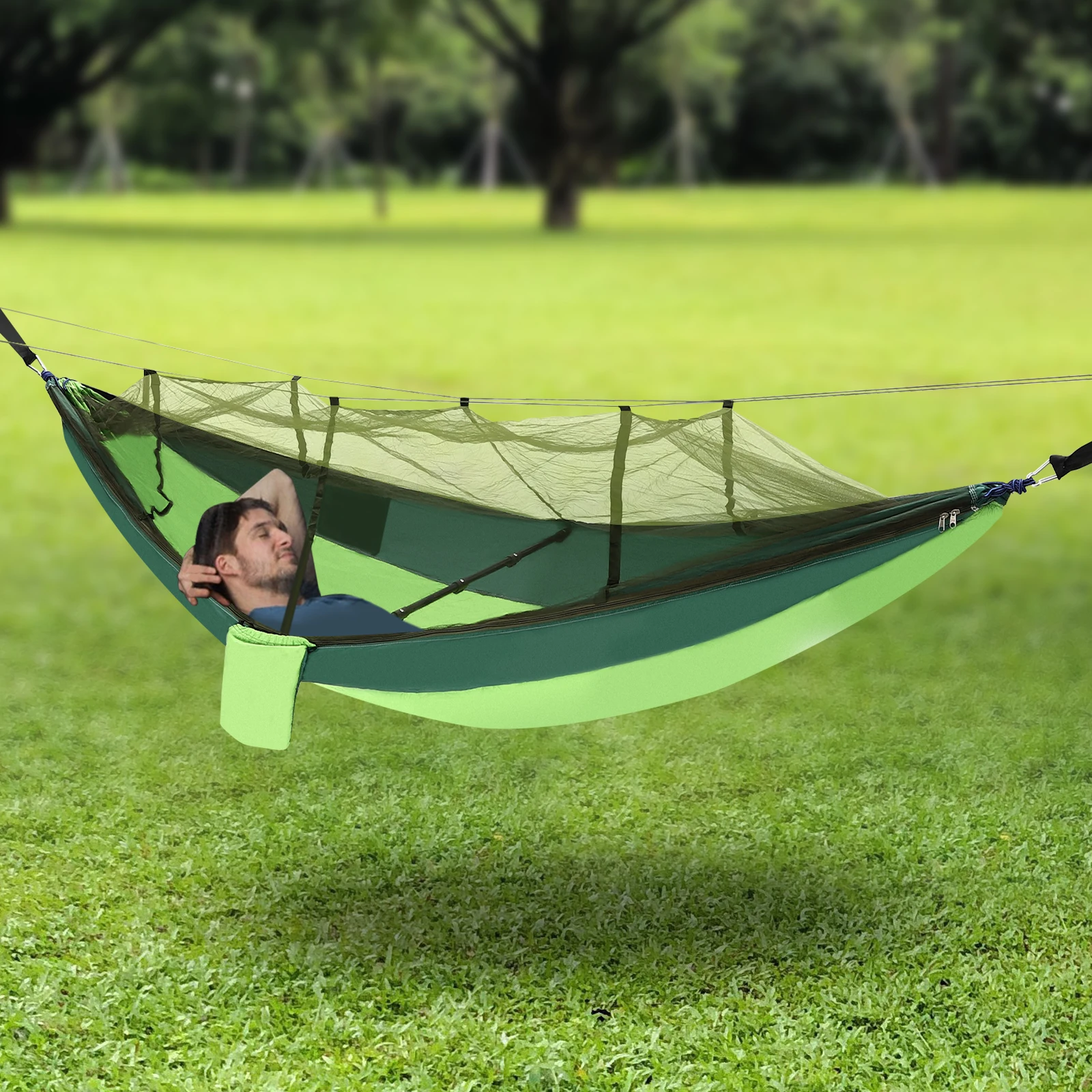 Outdoor Camping Mosquito Net Hammock Swing, Indoor Dormitory and Outdoor Patio Bed