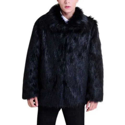 New Men\'s Imitation Fox Fur Coat Coat Men\'s Fur Coat Imitation Fur Coat Coats for Men