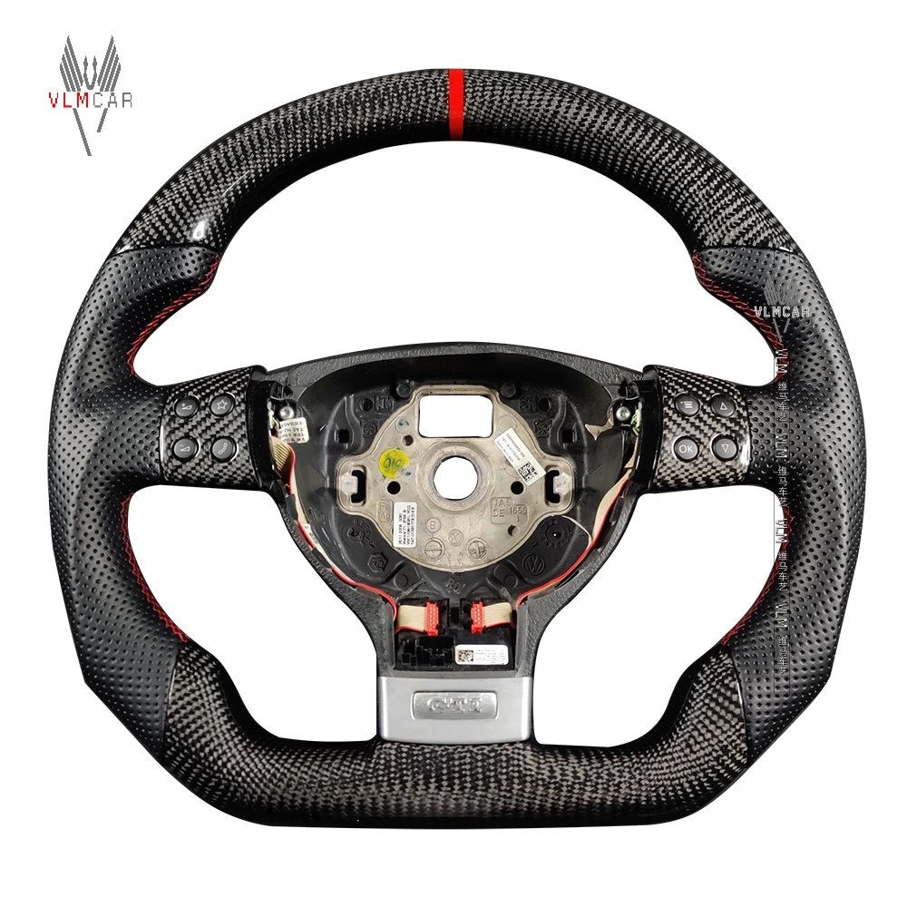 VLMCAR Carbon Fiber Steering Wheel Compatible For Volkswagen Golf 5 VW MK5 GTI DSG Hand Made Private Customization Spare Parts