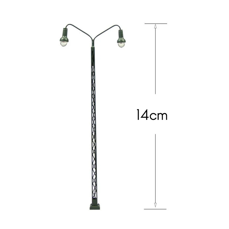 

A30F-10Pcs Model Railway Lamp Lattice Mast Light HO 1:87 Scale LED Street Light Train Layout Garden Decoration Crafts