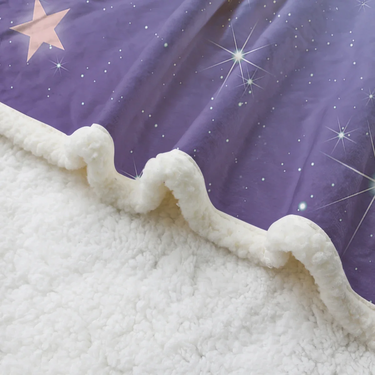 Coperta da tiro con stelle sfumate per adolescenti adulti bambini Glitter coperta Super morbida viola per tutte le stagioni