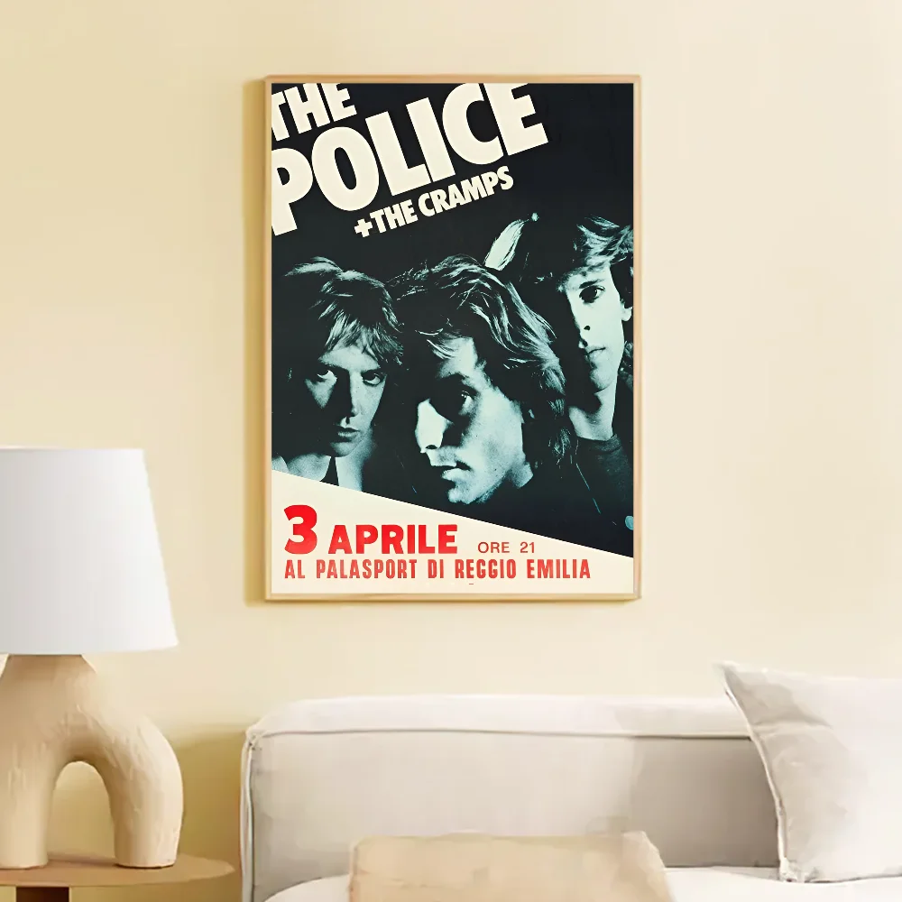 Rock Band The Police Classic Vintage Posters Whitepaper Prints Posters Artwork Kawaii Room Decor