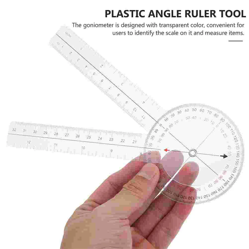 각도 눈금자 회전식 회전 각도계 측정 도구, 접이식 플라스틱 각도기, 4 개