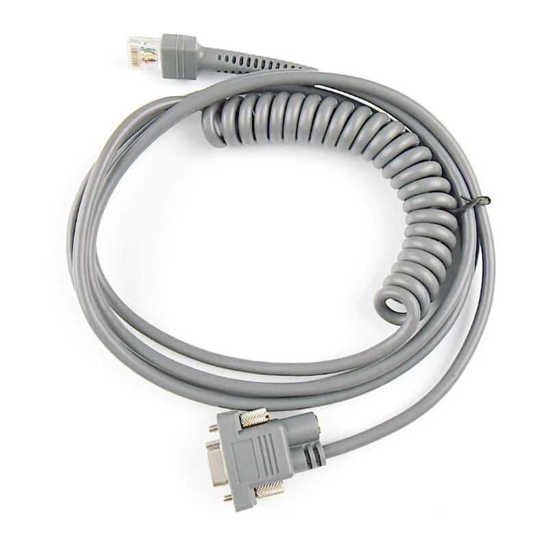 1 قطعة 3M 5M RS232 دوامة ل الباركود الماسح الضوئي LS2208/AP LS1203 LS4208 LS4278 LS7808 DS3400 DS6707 CBA-R02-C09PAR لفائف DB9 كابل