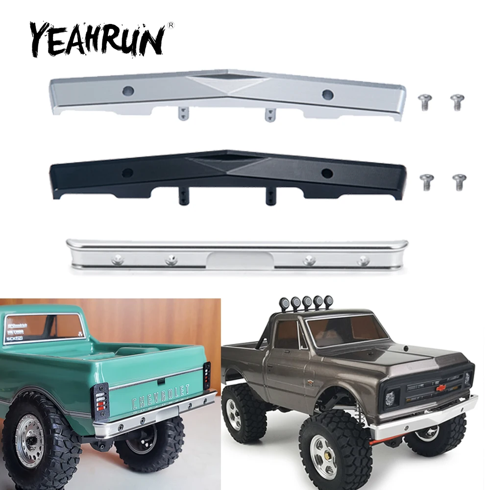 YEAHRUN Aluminum Alloy Front Rear Bumper Anti Collision Plate for Axial SCX24 AXI00001 C10 1/24 RC Crawler Car Upgrade Parts