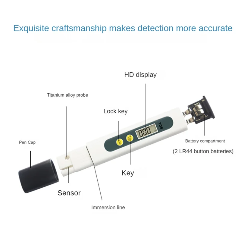 

ABVJ-2X Tds Meter Цифровой тестер воды-комплекты для тестирования питьевой воды для дома, скважины, теста водопроводной воды (без батареи)