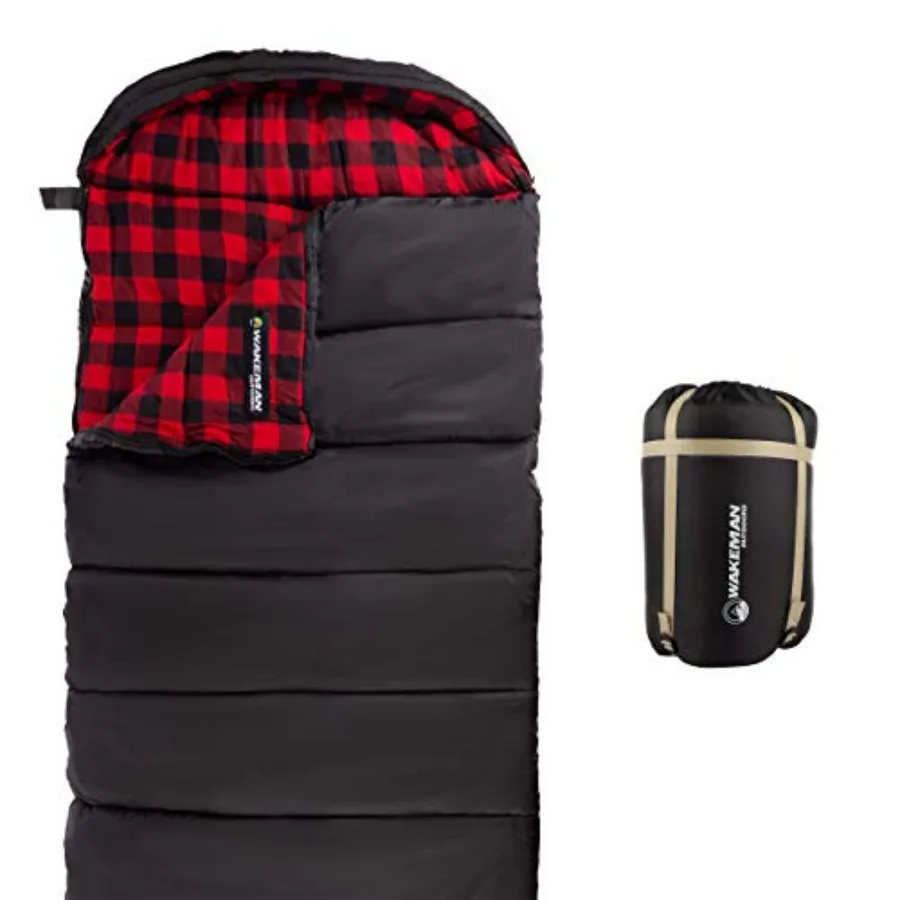 

Sleeping Bag - Lightweight Envelope-Style 32F Rated Outdoor Sleeping Bag with Hood and Carry Case for Backpacking, Camping and