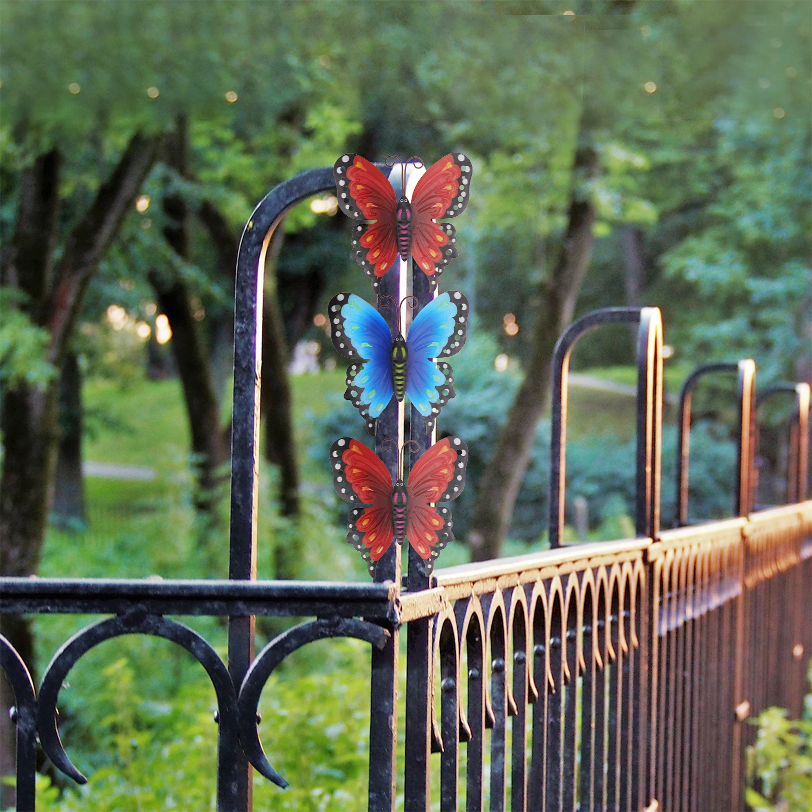 

2pcs Iron Wall Hanging Ornament Butterfly Shape Wrought Wall Decor For Living Room Bedroom Home Wall-Mounted Crafts