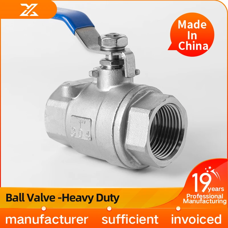 

304 stainless steel heavy-duty ball valve Pressure-resistant heating water pipe inner wire valve switch 6/4 points