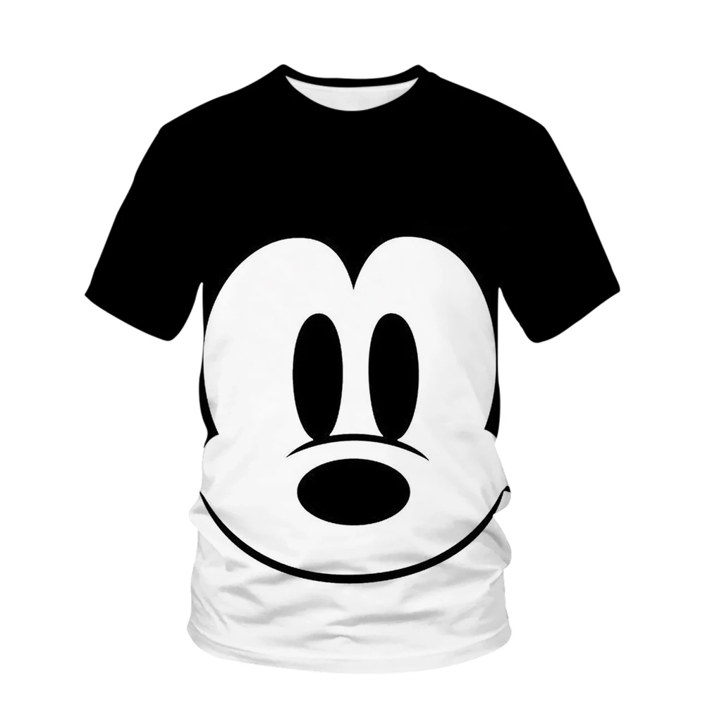 Fashion Mickey Mouse Print Women T Shirt Harajuku Short Sleeves T Shirts Casual O-neck Top Tee Shirt Women Black White T-shirt