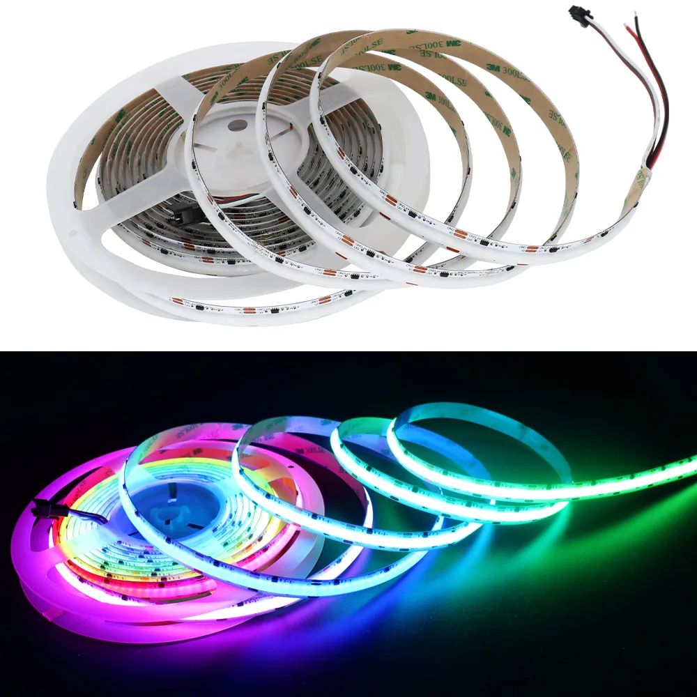 Adresowalna lampka pasek COB LED 24V pełna kolor marzeń taśma LED 714LEDs WS2811 pikseli KLA FCOB Strip magiczna kolorowa lampa dekoracyjna pokojowa