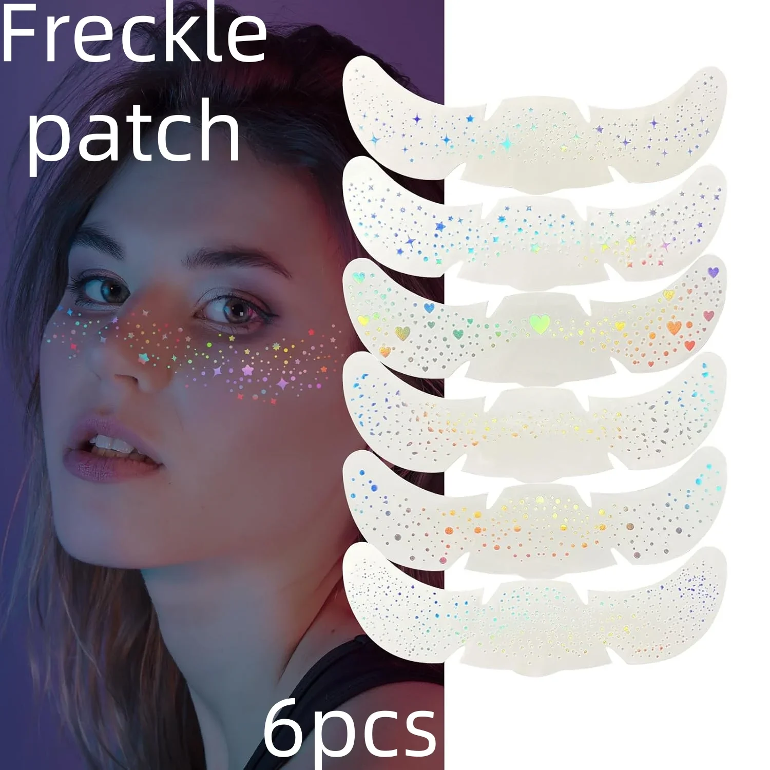 

6 Pcs Fake Freckle Stickers, Waterproof Face Decor Stickers for Makeup, Cute Temporary Freckle Tattoos