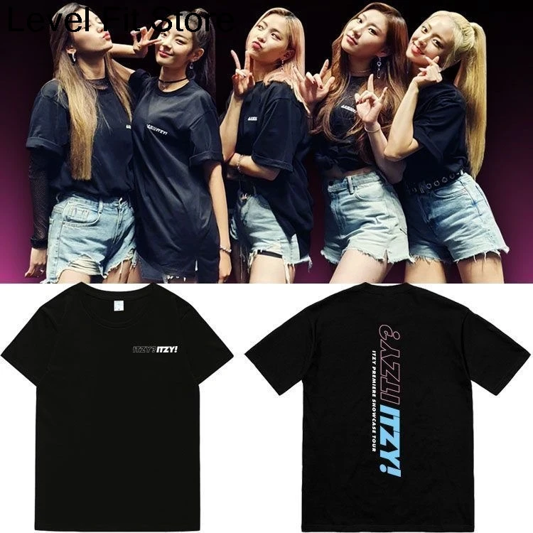 Camiseta 100% Algodão SHOWCASE TOUR para Homens e Mulheres, Moda Kpop com Estampa de Yeji, Lia, Ryujin, Chaeryeong e Yuna, Camiseta de Apoio aos Fãs