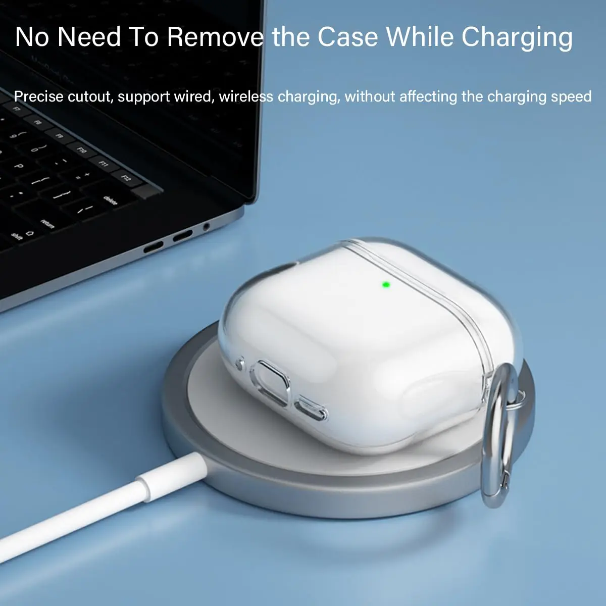 Brokatowe przezroczyste miękkie etui TPU do słuchawek AirPods 4 Silikonowe etui do słuchawek AirPods 4 generacji z haczykiem (2024)