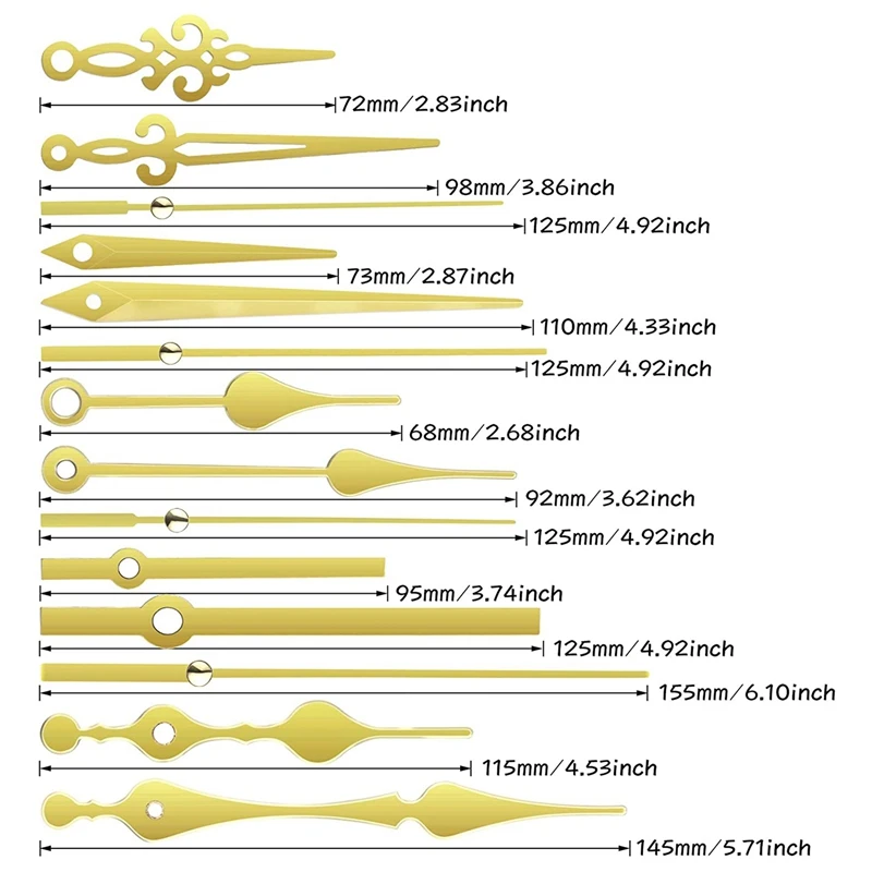 2Pcs 20Mm Clock Movement Mechanism Quartz Diy Clock Movement With 5 Gold Pairs Of Hands Clock Repair Parts Replacement