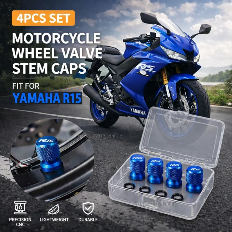 Para YAMAHA YZFR15 YZF-R15 R15 V3 V3.0 Accesorios para Motocicleta, Tapas de Válvula de Neumático de Aluminio CNC, Cubierta Antipolvo para Puerto de Aire de Rueda