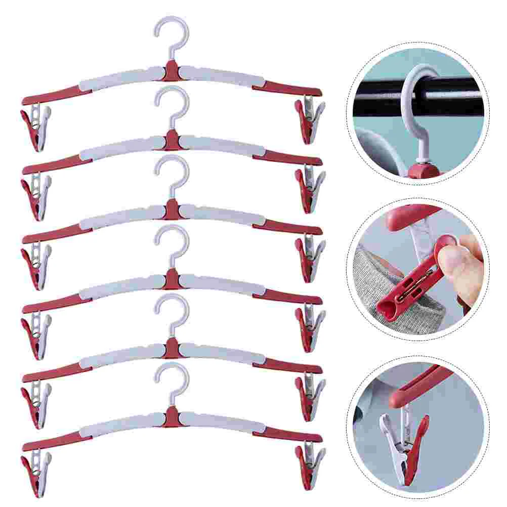 

6 PCS Foldable Hanger Lasting Use Hangers Travel Clothes Dryer Generous Design Metal Shirt Space Saving Pp Small