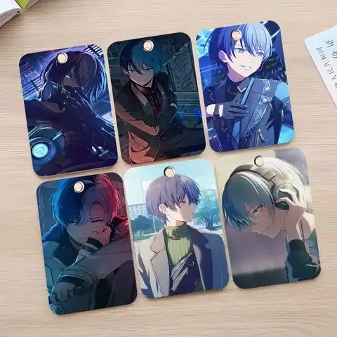 Vivid BAD SQUAD Aoyagi Toya Card Case Keychain Access Card Bag Key Tag Ring Leather Card Holder Key Ring Access