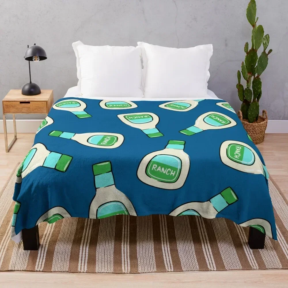 

Ranch - salad dressing bottle (blue) Throw Blanket Soft Breathable Blanket for Night Sleeping