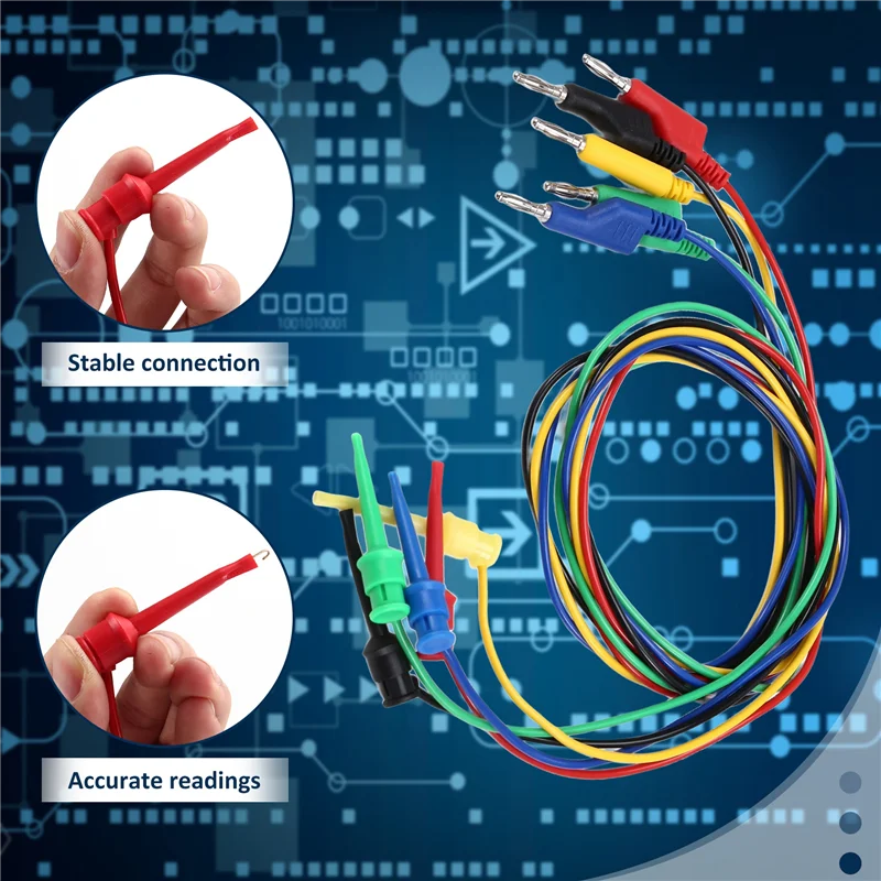 

REPLA-5 шт., 4-миллиметровый тестовый крючок, зажим для штабелируемой вилки типа «банан», комплект тестовых проводов, кабель мультиметра, провод для электрического тестирования