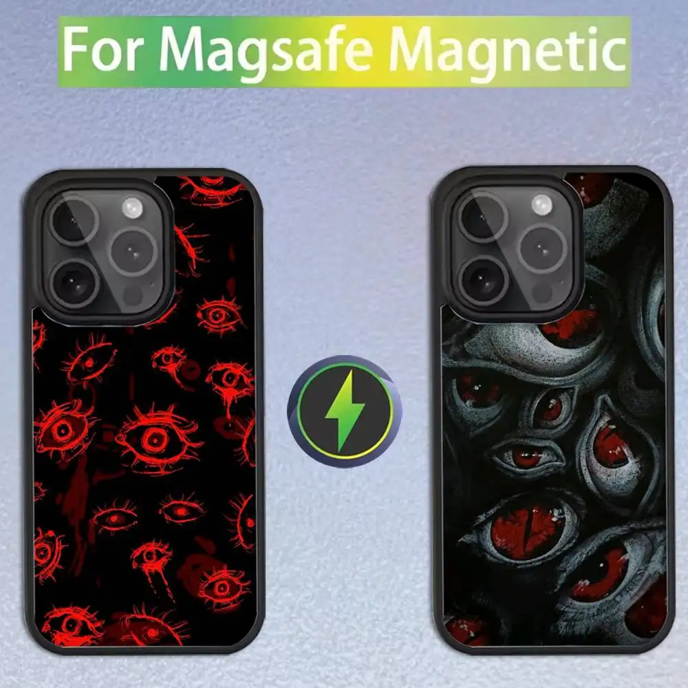 

Scary Red Evil Demon Eyes Phone Case For iPhone 16,15,14,13,12,11,Pro,Max,Plus,Mini,SE Magsafe Magnetic Wireless Charging