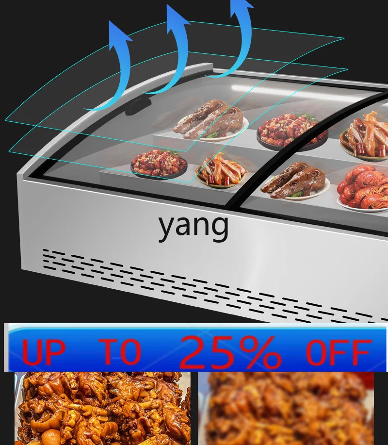 

LTT desktop ladder refrigerated and frozen display cabinet stall barbecue commercial fresh-keeping ice platform