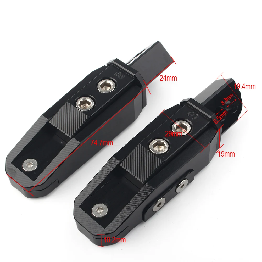 2x Motorcycle Rear Footrests Foot Pegs Pedal Pads For Suzuki GSX-R 600 750 GSXR1000 GSXR1300 Hayabusa GSR600 GSR750 CNC Aluminum