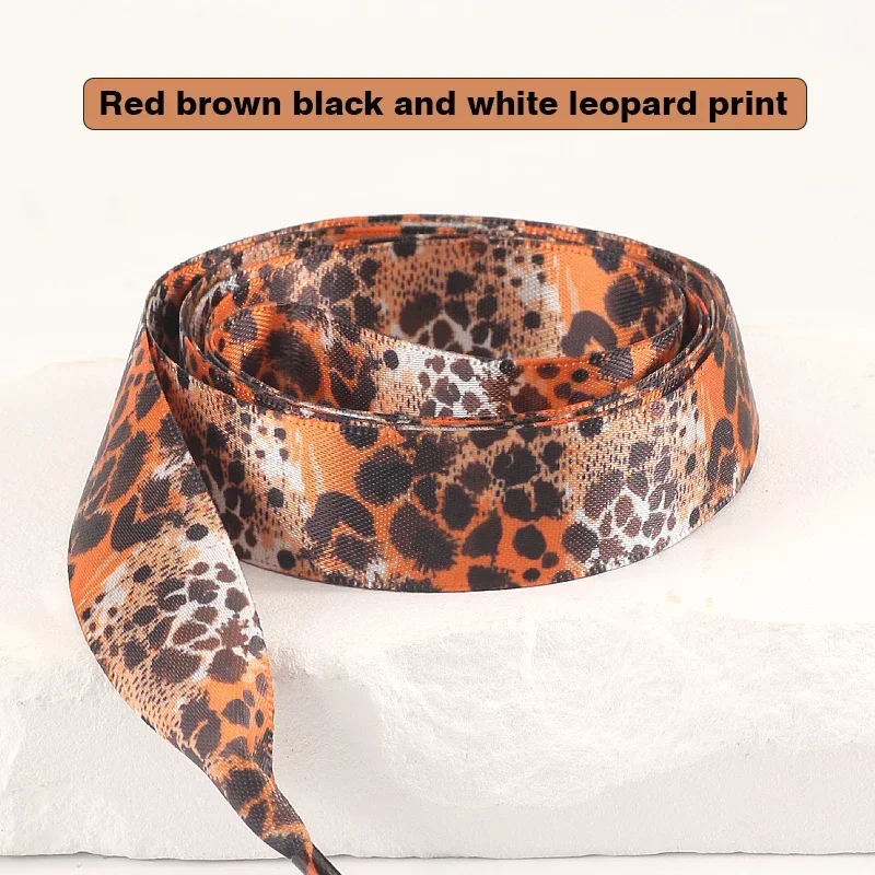 2 سنتيمتر واسعة ليوبارد الطباعة الساتان رباط الحذاء الرجال النساء أربطة الحذاء شخصية الرياضة عادية كرة السلة الجلود حذاء قماش الأربطة