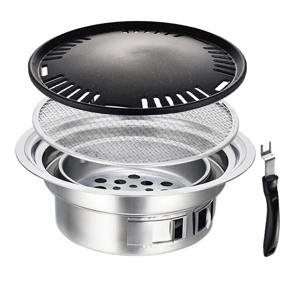 Portable Charcoal Grill | Outdoor Picnic Charcoal Grill Portable Grill Plate | Compact Charcoal Stov