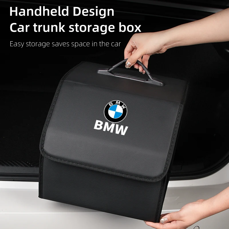 Car Trunk Organizer Box Leather Auto Tools Storage Bag Organizer For BMW 3 5 Series X1 X3 X5 G30 G32 G20 F10 F15 F48 F30 G01 G05