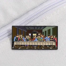 'The Last Supper' Letter Brooch Classic Art Enamel Lapel Pin for Stylish Wardrobes All-Season Versatility