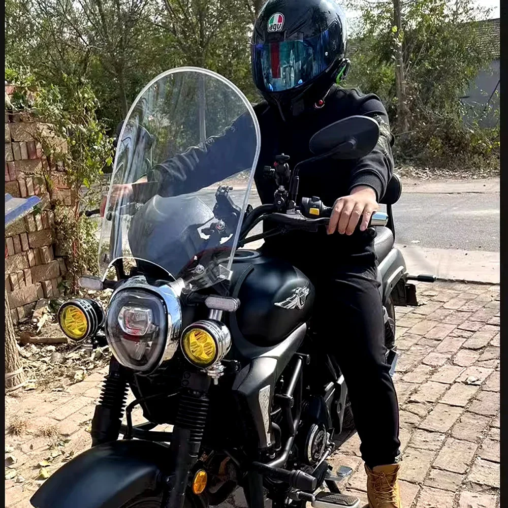 

TR300 Windshield modification For Haojue TR300 TR 300 Travel Edition raising and enlarging the front windshield chest guard