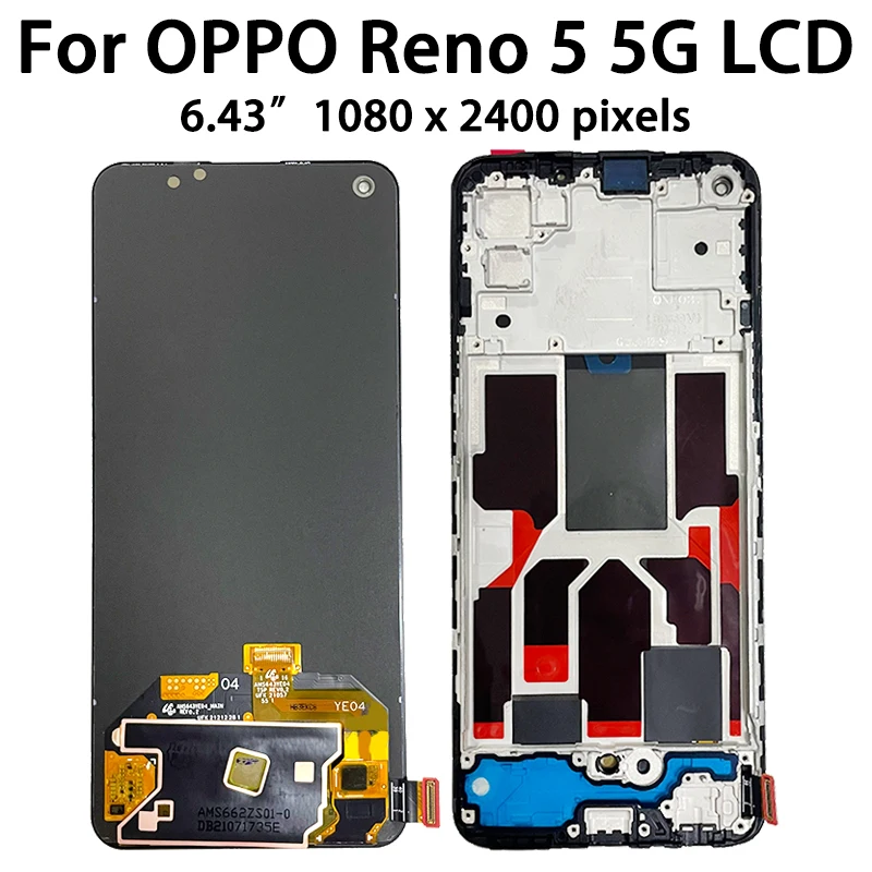 Novo Display LCD com Touch Screen e Digitalizador para Oppo Reno 5
