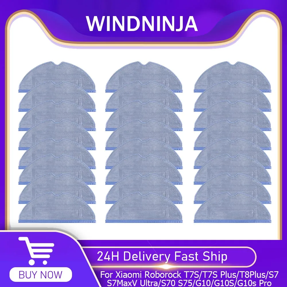 Waschbare Mopptücher für Roborock T7S/T7S Plus/T8Plus/S7/S7MaxV Ultra/S70 S75/G10/G10S/G10s Pro/G10S PURE Robot Vacuum Attachment