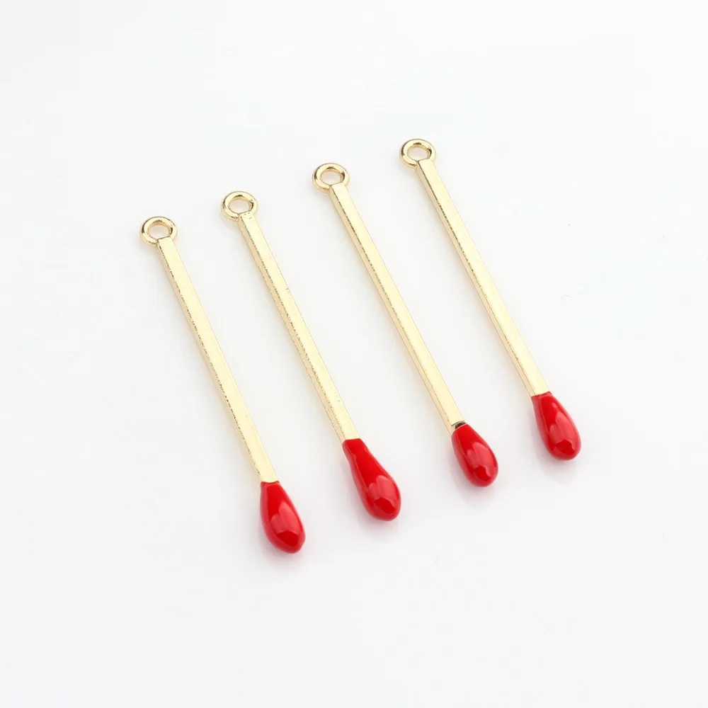 10Pcs Cute Alloy Match Shape Pendant For DIY Bracelet Necklaces Jewelry Earring Making Accessories Handmade Craft Fashion