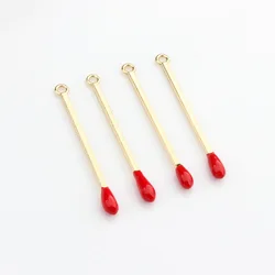 10Pcs Cute Alloy Match Shape Pendant For DIY Bracelet Necklaces Jewelry Earring Making Accessories Handmade Craft Fashion