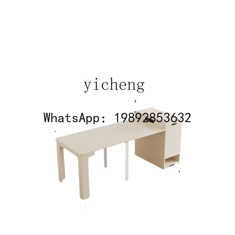 Folding Dining Table Island Table One-Piece Retractable Household Small Apartment Stone Plate Non-Occupying Dining Table