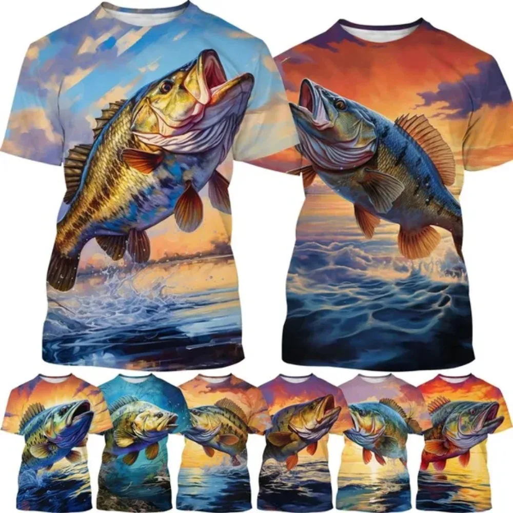 

New Street Men's Fashion Personalized T-shirt Funny Fishing Sports T-shirt
