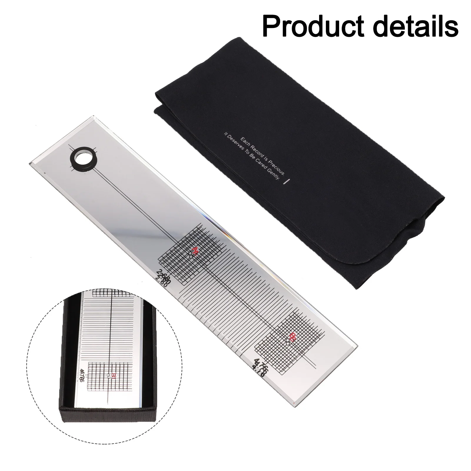 Cartridge Alignment Protractor Tool with Mirror and Directions for Accurate for stylus Positioning to Optimize Turntable
