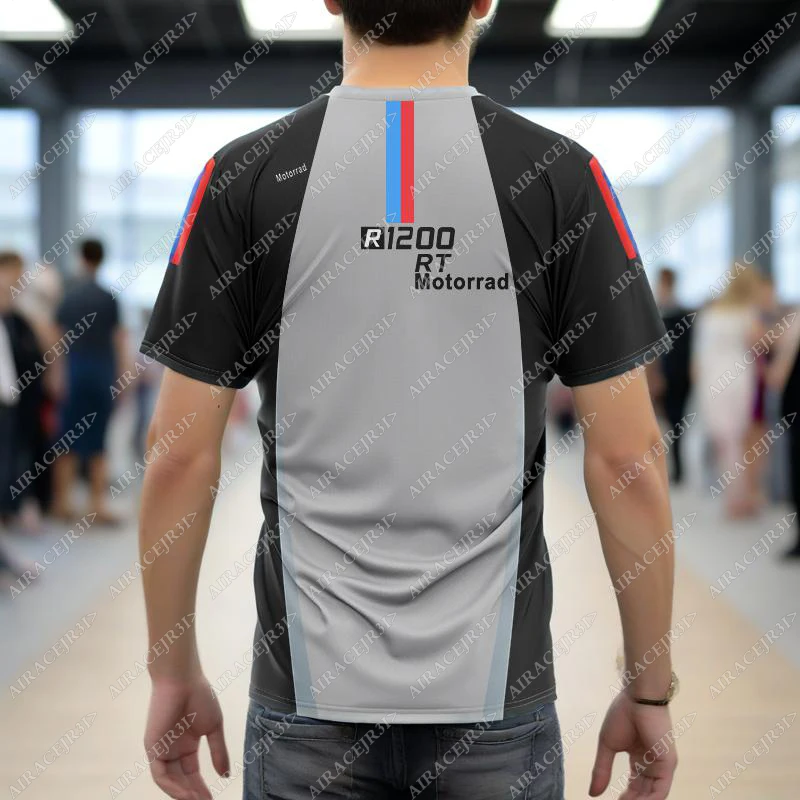 Motorcycle Motorrad For BMW R1200 RT Summer Team Motorsport Superbike Racing Black Grey T-Shirt Men's Short Quick Dry Jerseys