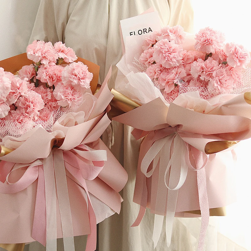 リバーシブルゴールドの花の包装紙,贅沢,防水,フラワーアレンジメント