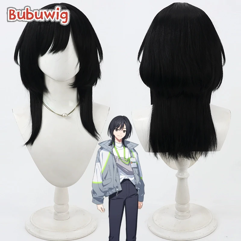 

Bubuwig синтетические волосы Eitri Hamasaki косплей парики 18TRIP Eitri Hamasaki Хэллоуин 45 см длинный прямой черный парик термостойкий