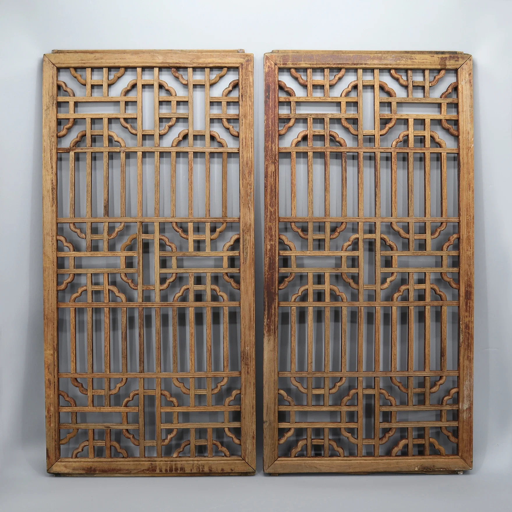 

Old Window Panels, Pair of Wooden Carvings, Home Decoration, Wall Hanging