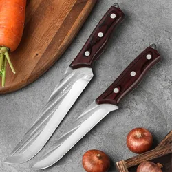 Barbecue Knife Wood Handle Kitchen Knives Chef Hand Forged Blade Boning Knife Slicing Meat Fruit Fish Filleting Utility Knife
