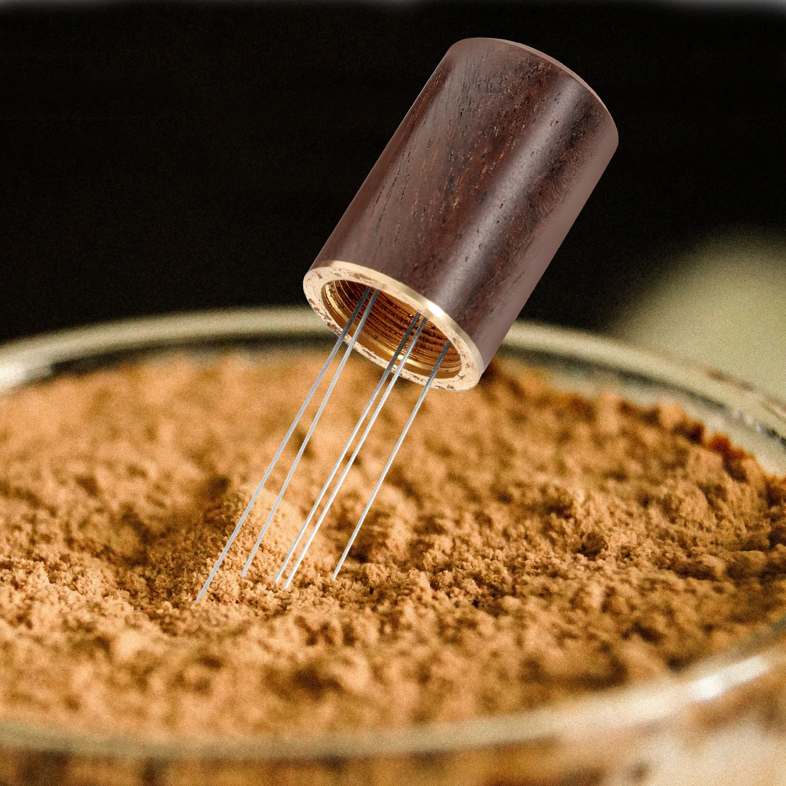 

Coffee Powder Needle Espresso Stirrer Distributor Wooden Metal Tool Uniform Distribution Home Cafe Christmas Gift